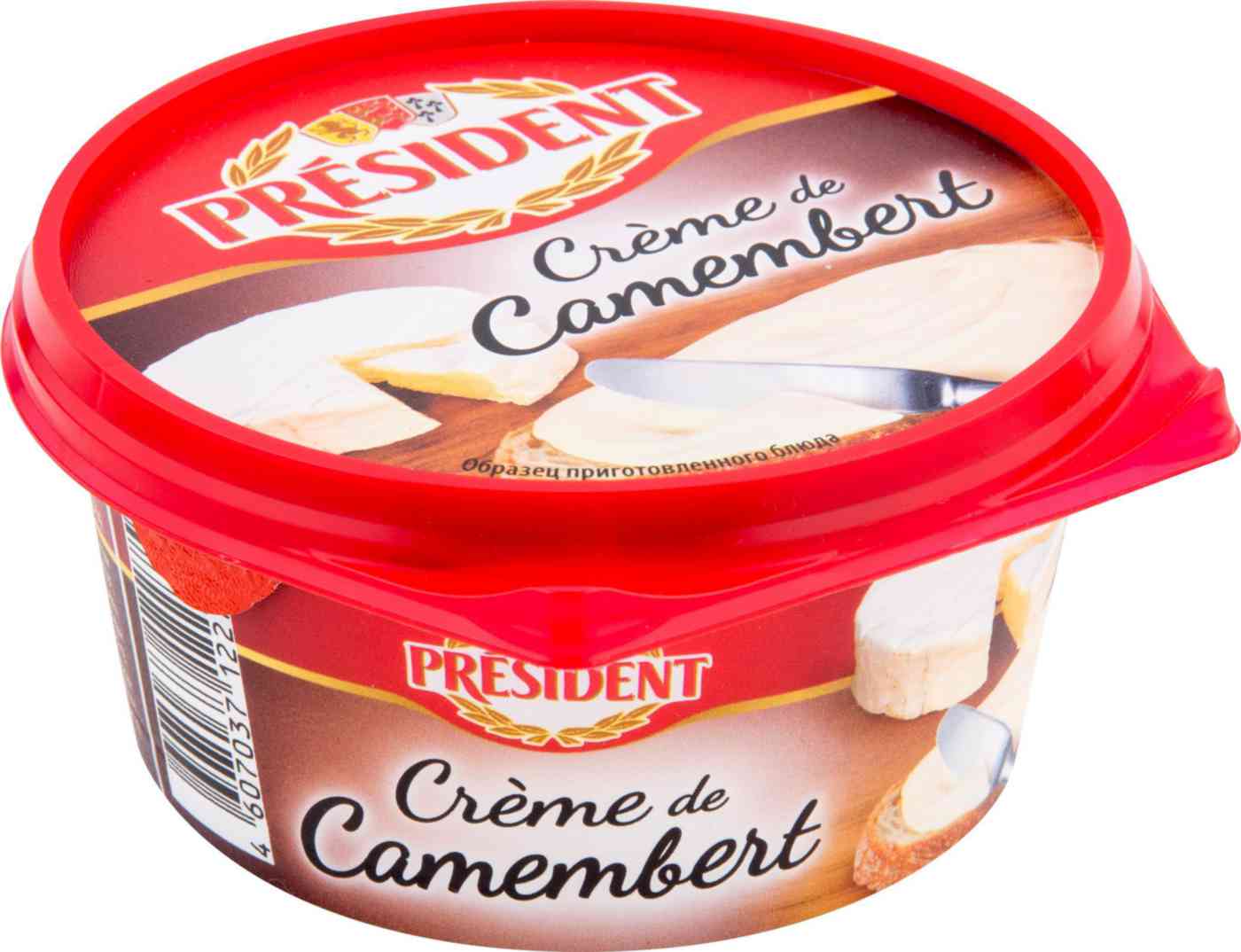 Сыр плавленый President Creme de Camembert с белой плесенью 50%