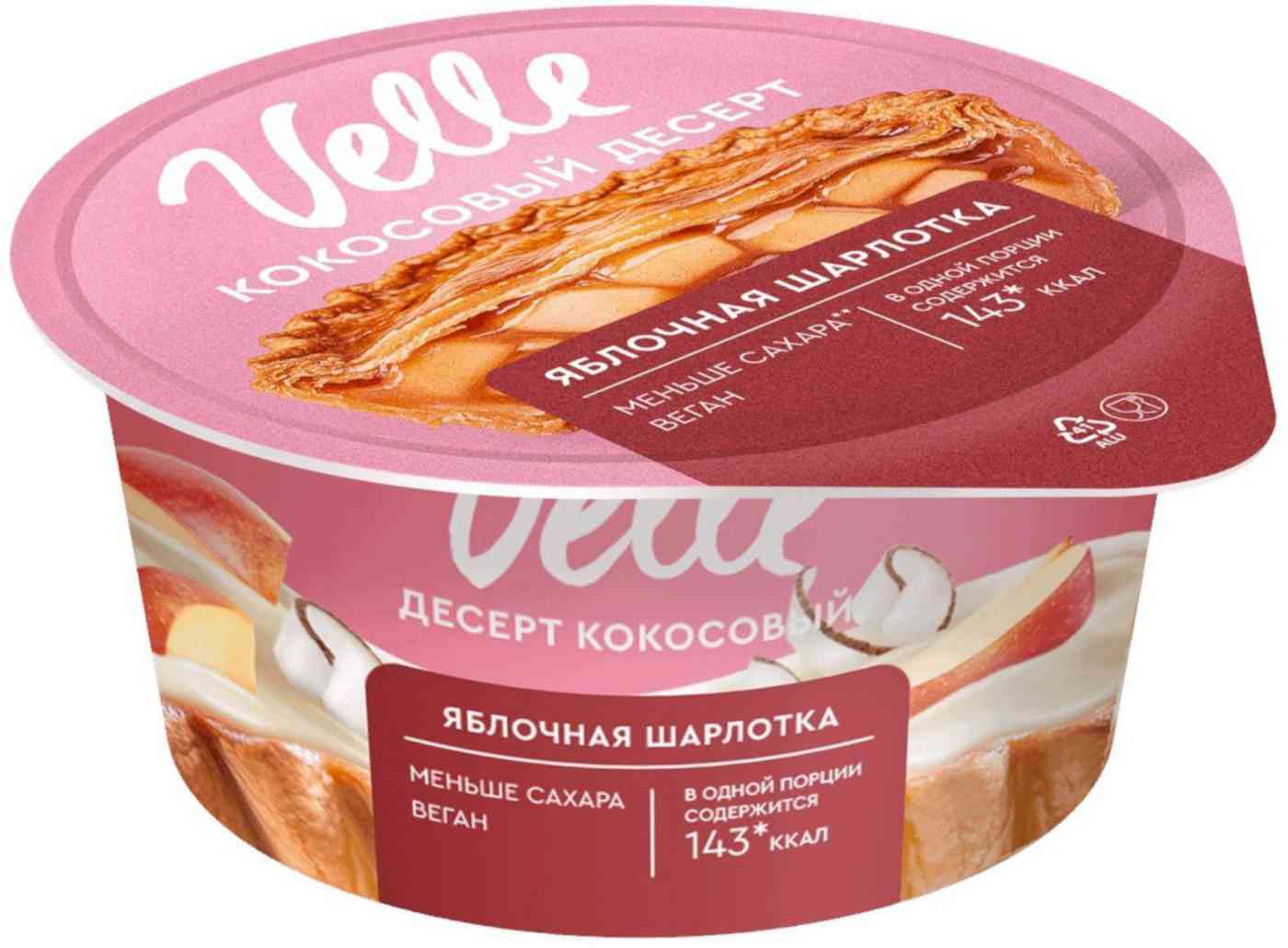 Десерт кокосовый ферментированный Velle Яблочная Шарлотка
