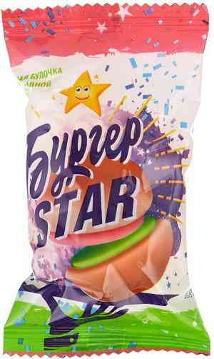 Зефирная булочка Бургер Star с мармеладной начинкой