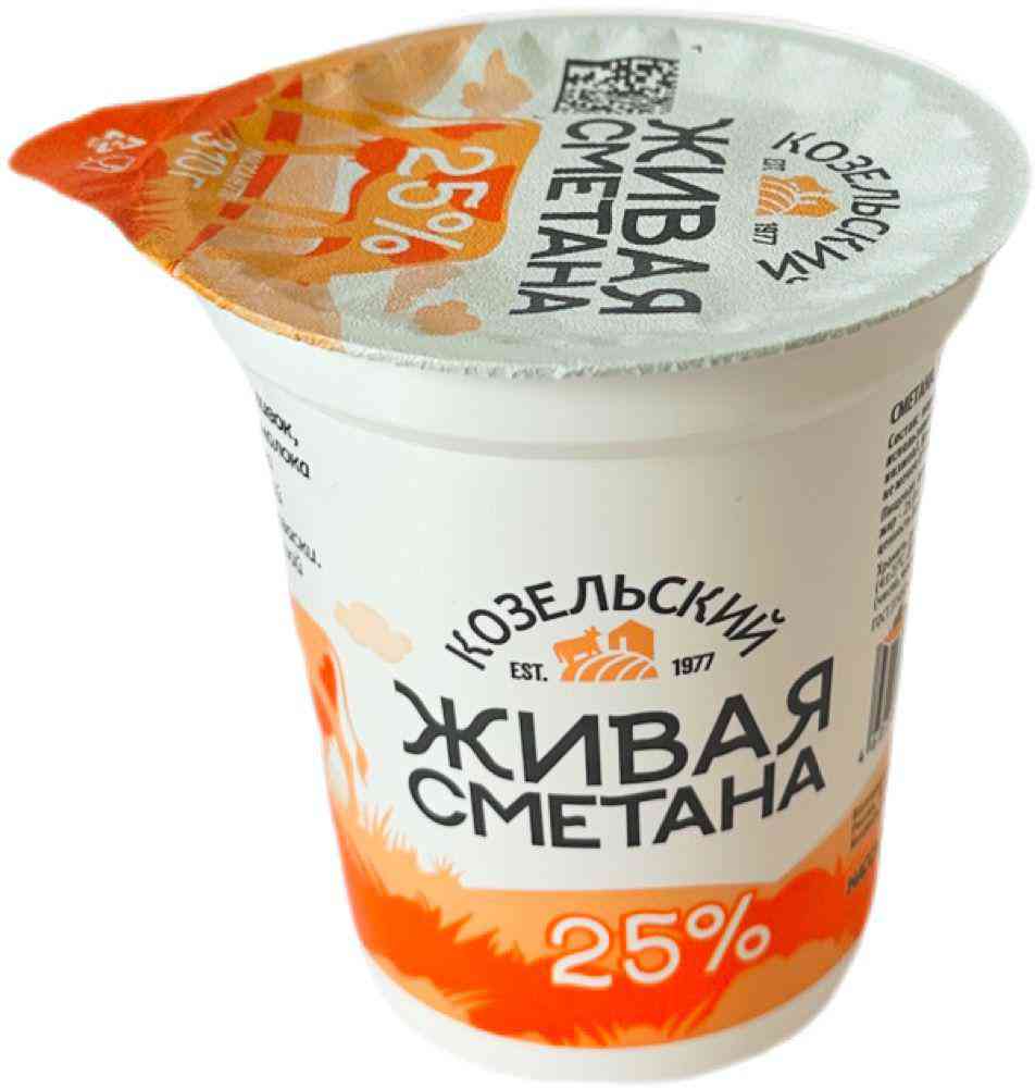 Сметана Козельская Живая сметана 25%