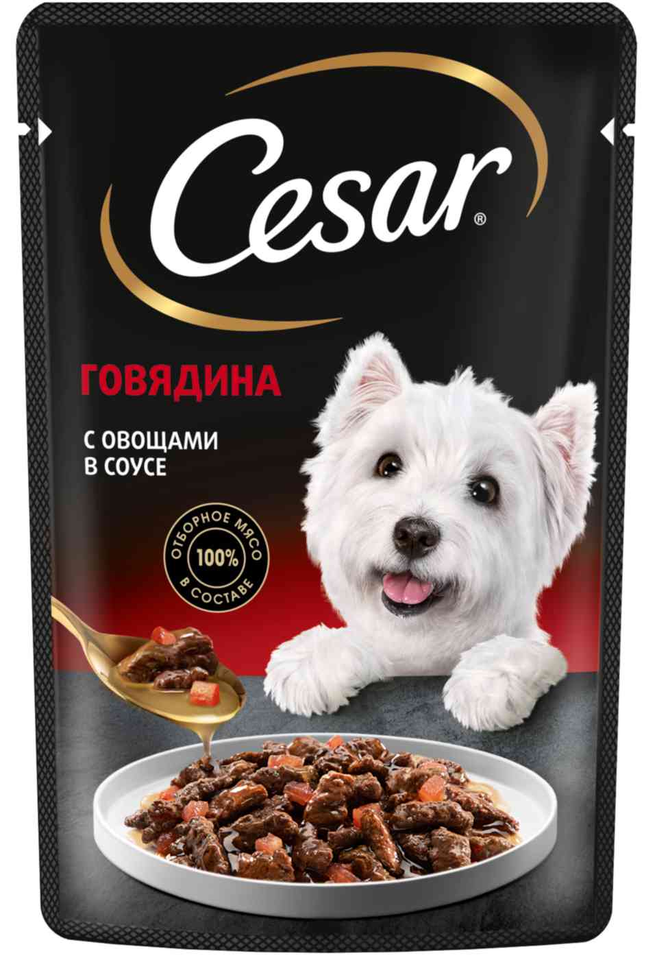 Влажный корм для собак Cesar говядина-овощи в соусе