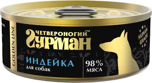 Влажный корм для собак Четвероногий гурман Golden line индейка в желе