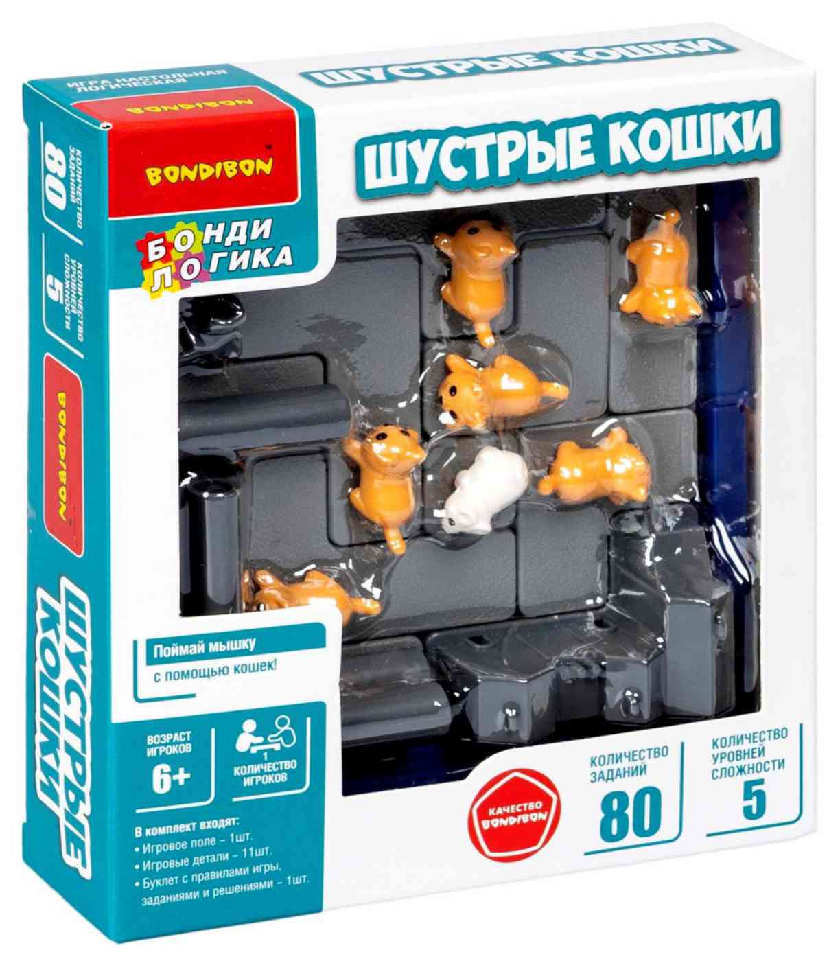 Игра логическая Bondibon БондиЛогика Шустрые кошки