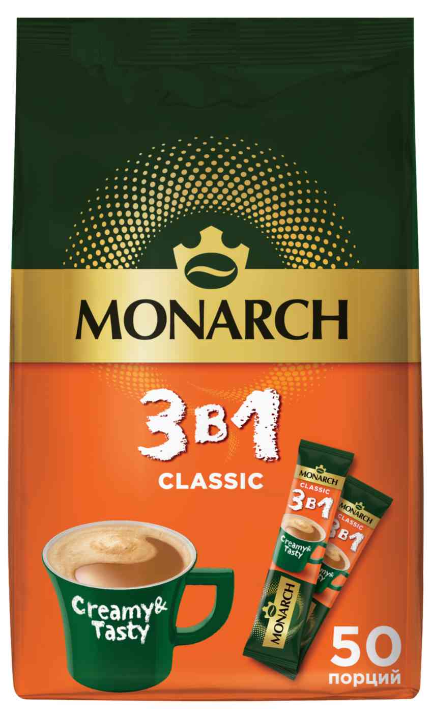 Кофейный напиток растворимый Монарх 3 в 1 Classic