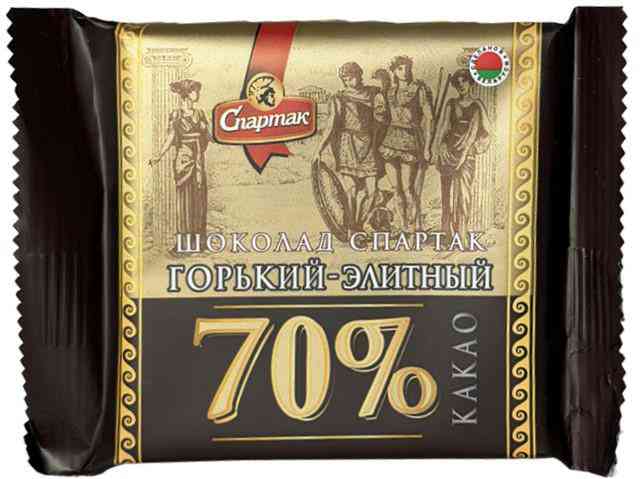 Шоколад горький Спартак элитный 70% какао