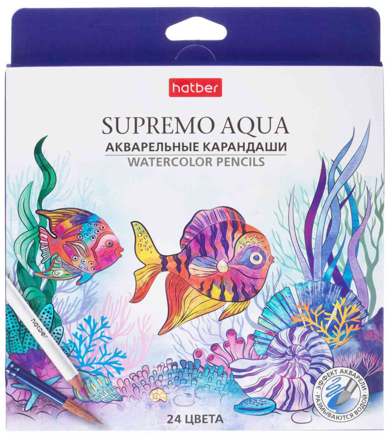 Карандаши цветные акварельные Hatber Supremo aqua