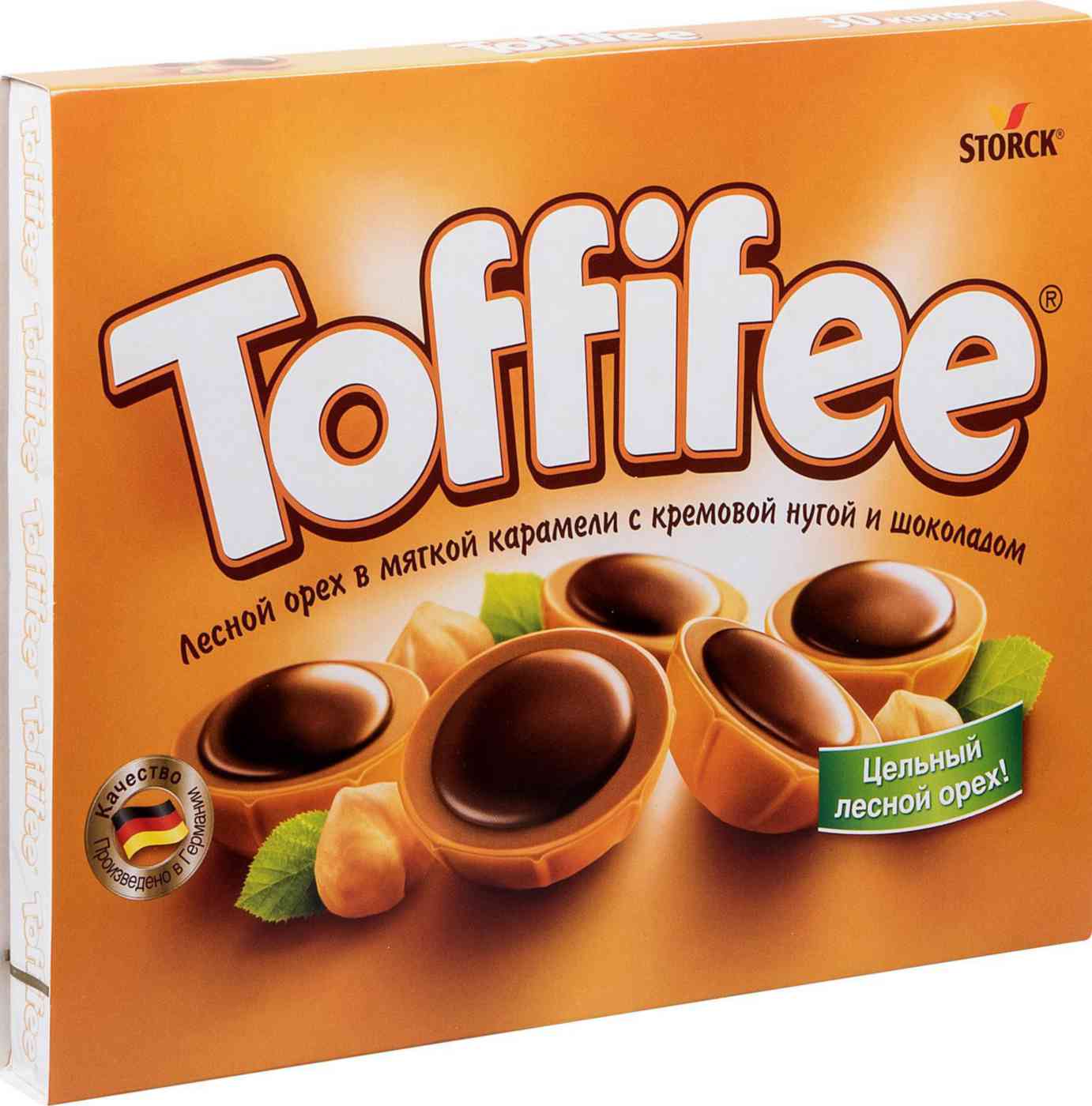 Конфеты Toffifee Лесной орех в мягкой карамели с кремовой нугой и шоколадом
