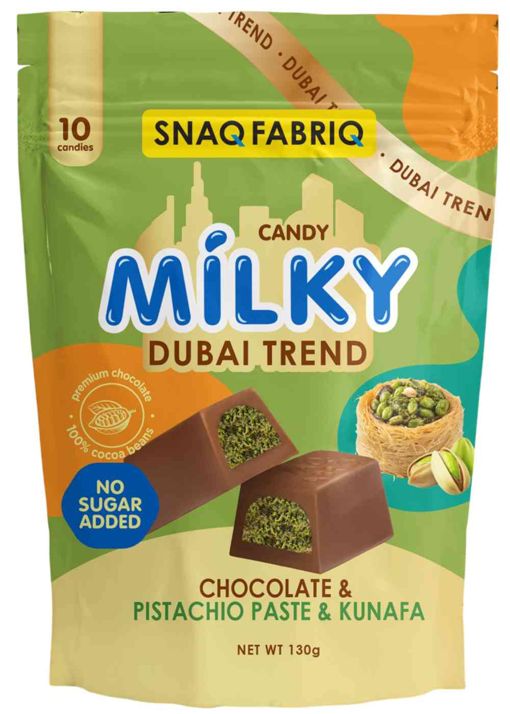 Шоколад молочный Snaq Fabriq Milky Dubai Trend фисташка-кунафа без сахара