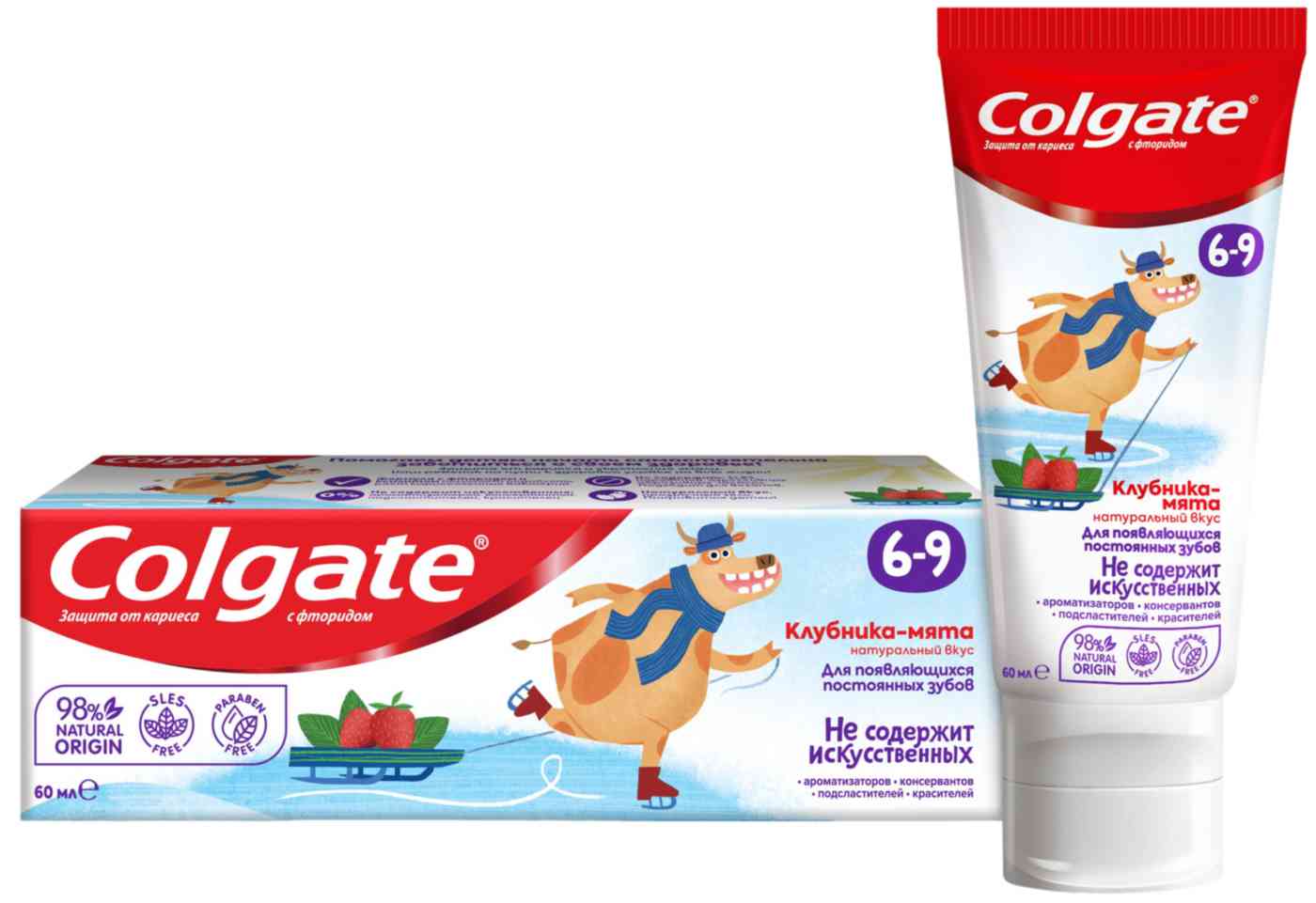 Зубная паста детская Colgate для появляющихся постоянных зубов клубника-мята от 6 до 9 лет