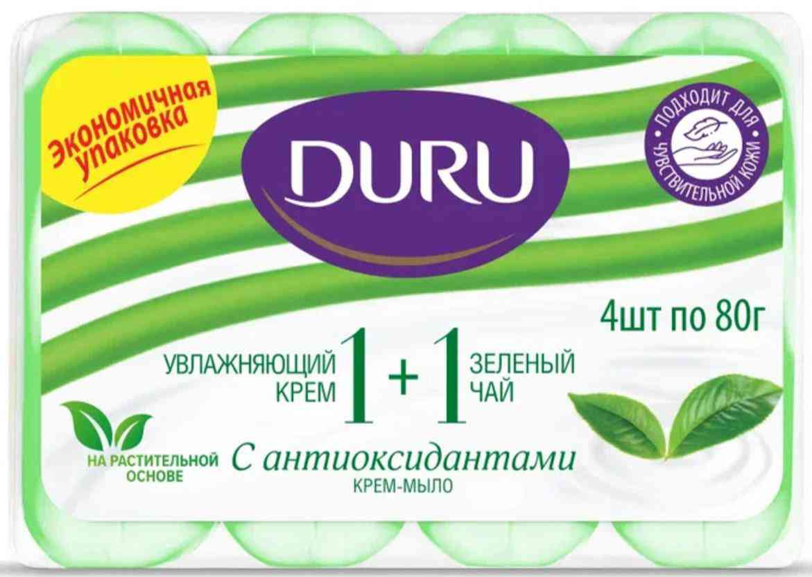 Крем-мыло Duru 1+1 С антиоксидантами Зелёный чай
