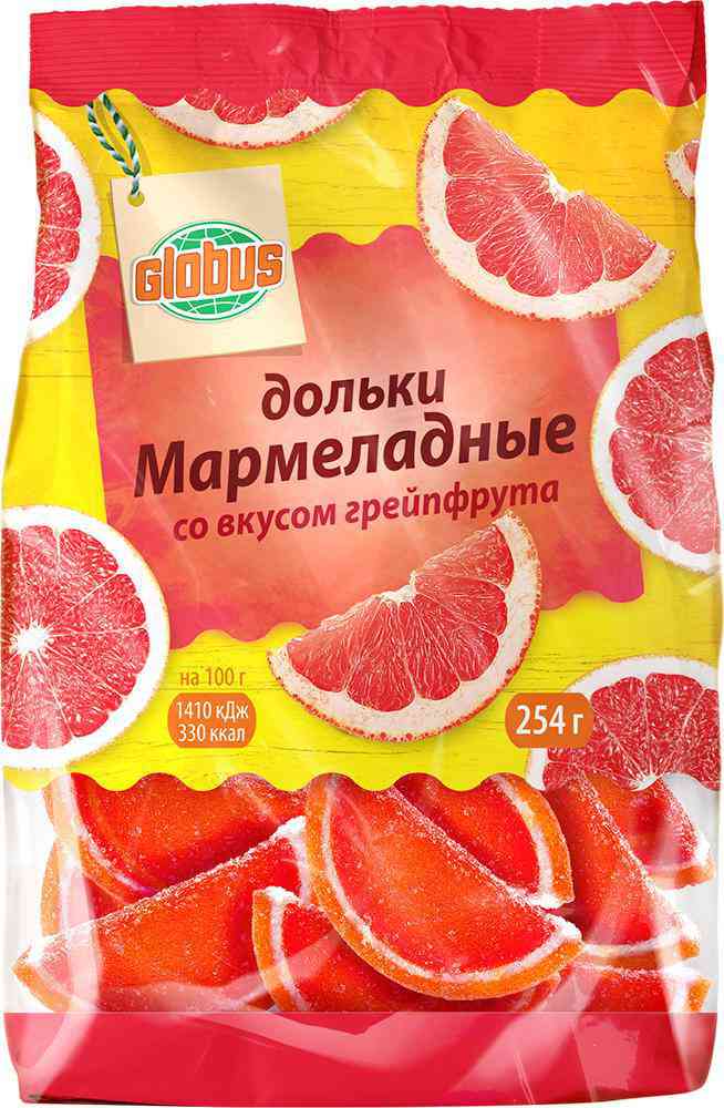 Мармеладные дольки Глобус со вкусом грейпфрута