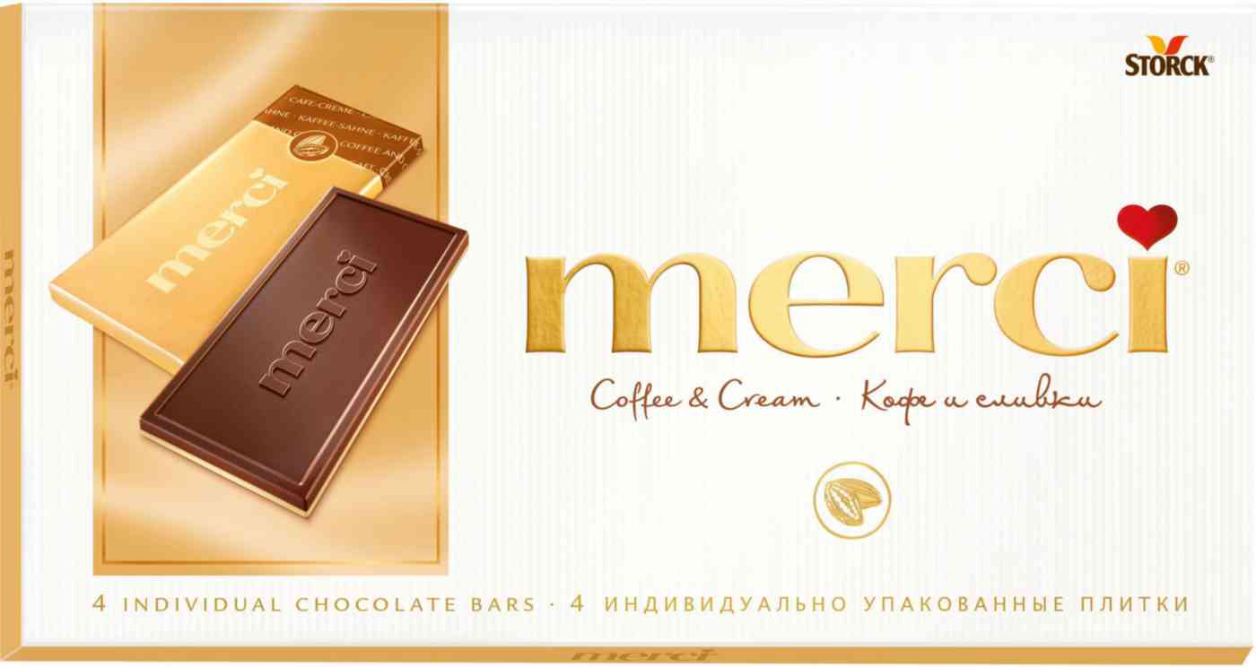 Шоколад молочный Merci Кофе и сливки