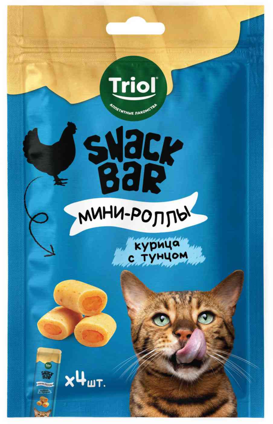 Лакомство для кошек Triol Snack Bar курица-тунец мини-роллы