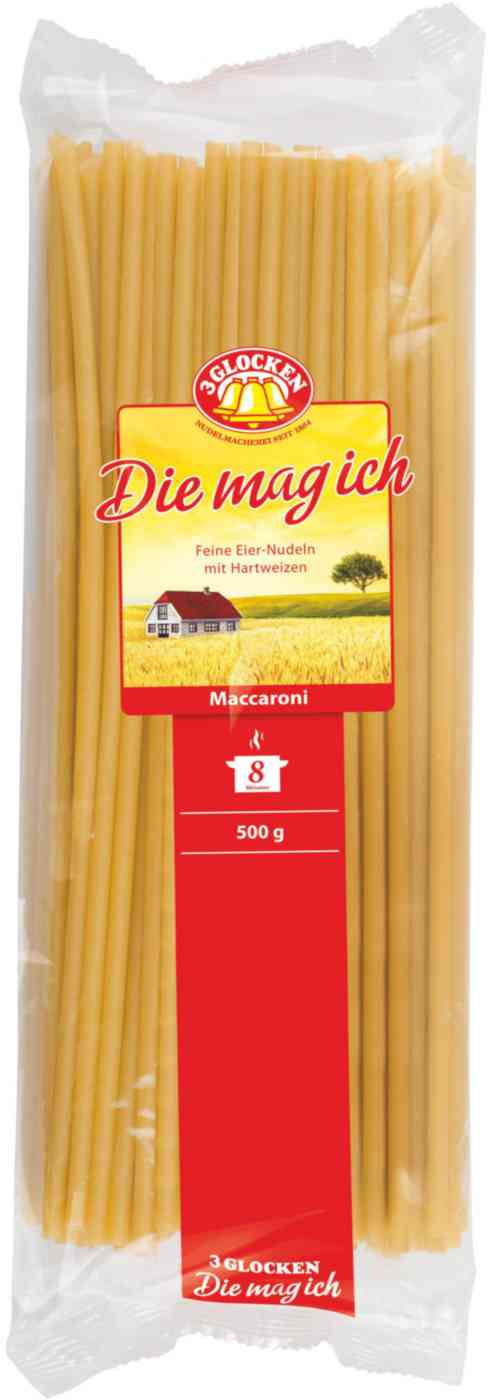Макаронные изделия 3 Glocken Maccaroni Die Mag Ich Feine Eier-Nudeln