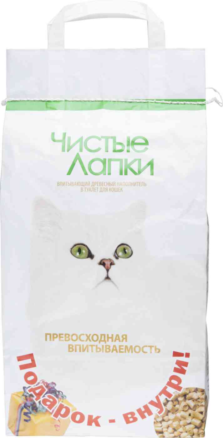 Наполнитель для кошек древесный Чистые Лапки