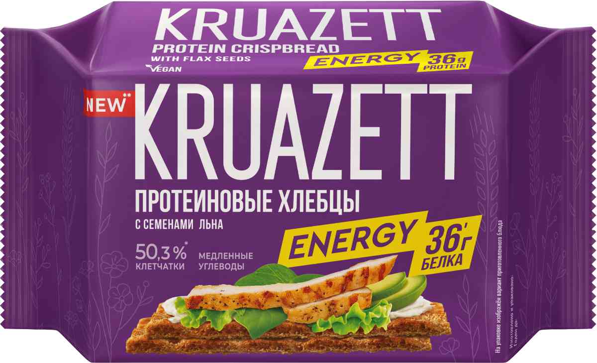 Хлебцы протеиновые Kruazett Energy с семенами льна