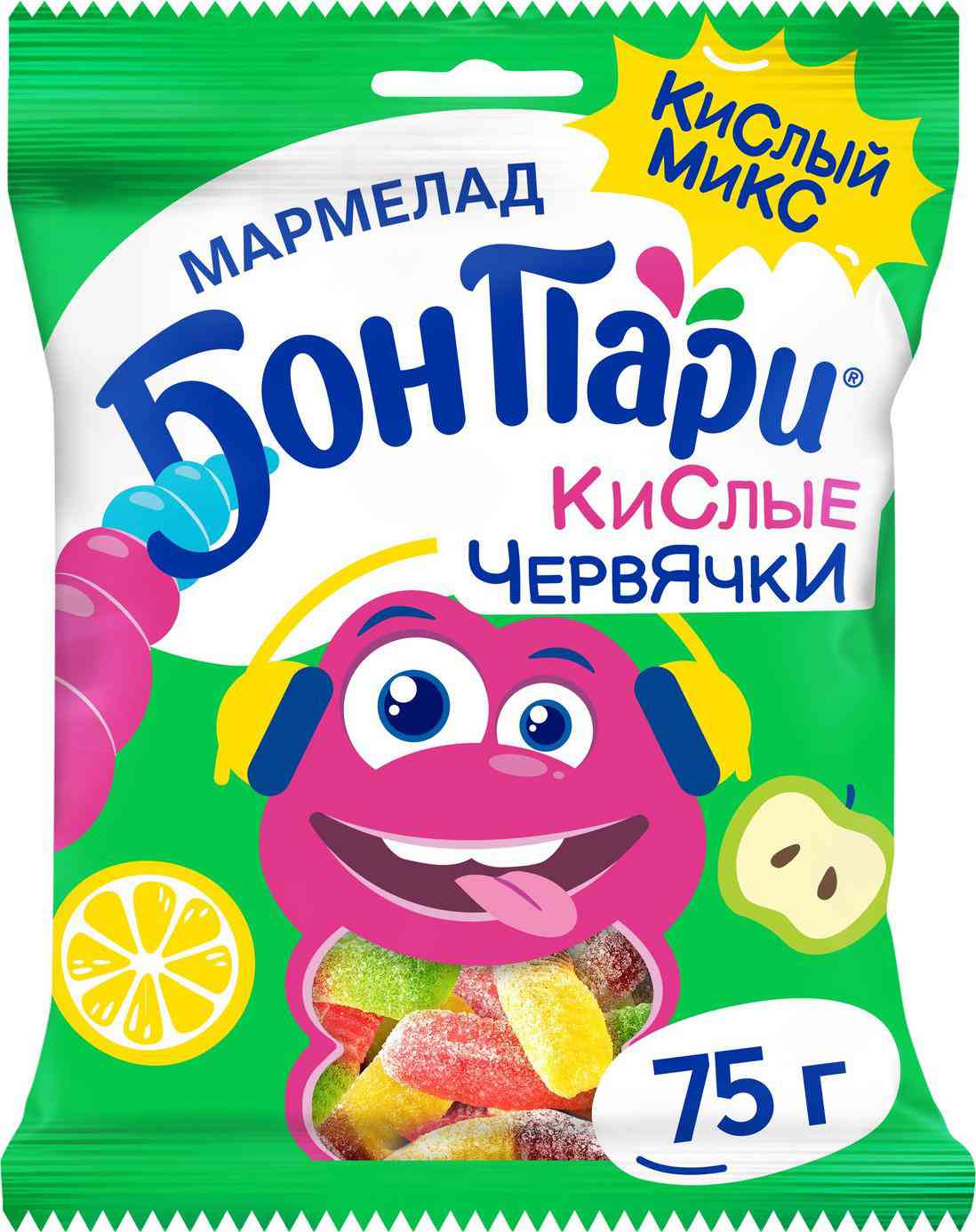 Мармелад жевательный Бон Пари Кислые червячки