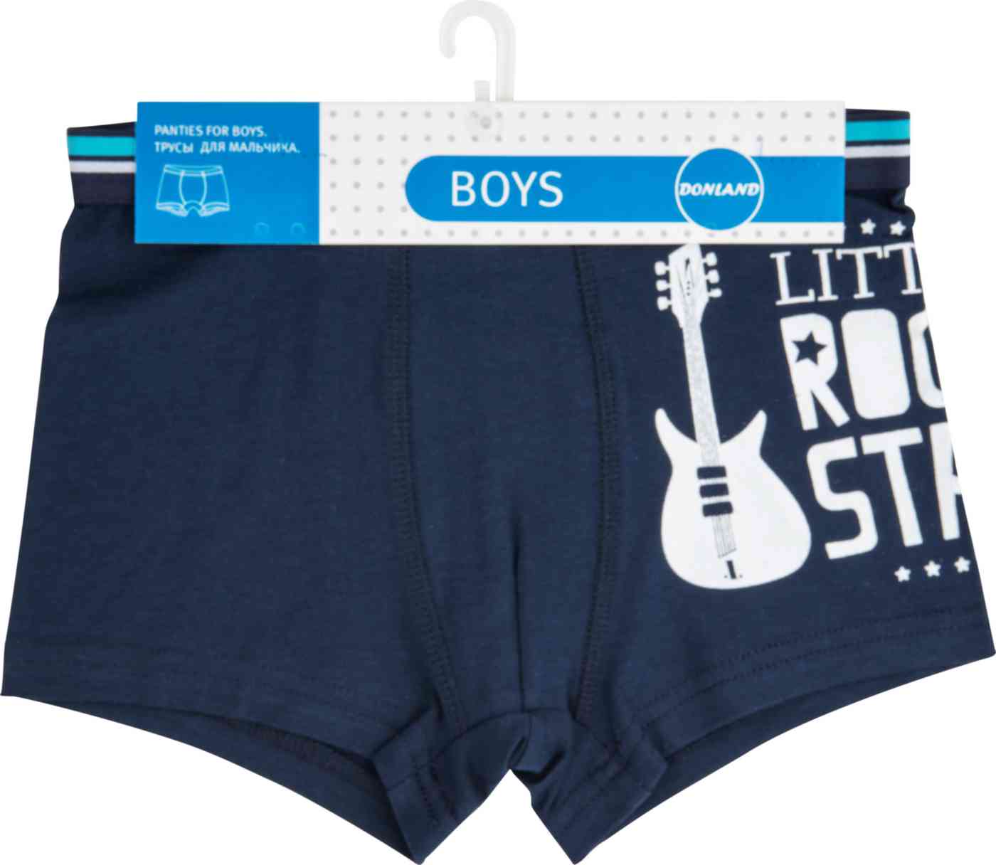Трусы для мальчика Donland Boys с цветной резинкой Little Rock Star цвет: нави/белый