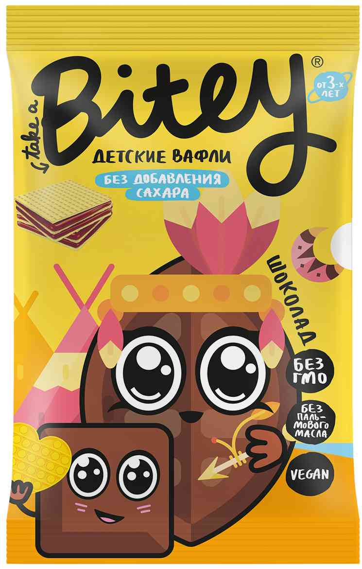 Вафли детские Take a Bitey Шоколад, без сахара