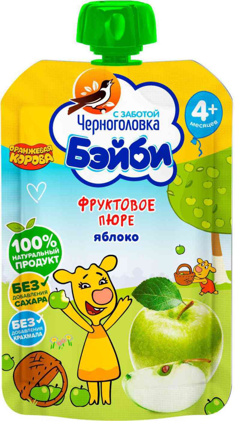 Пюре Черноголовка Бэйби Яблоко, с 4 месяцев