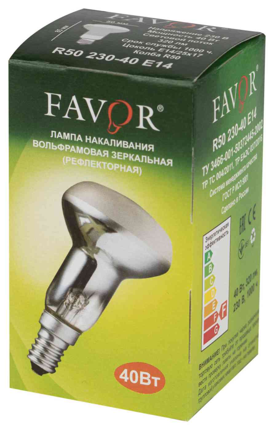 Лампа накаливания Favor Е14 рефлектор