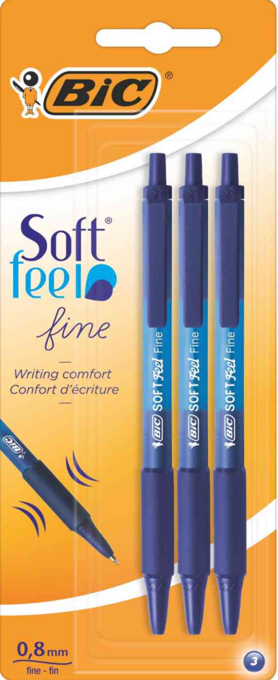 Набор ручек шариковых Bic Soft feel fine
