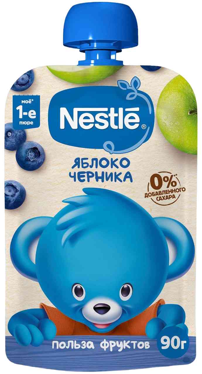 Пюре фруктово-ягодное Nestle яблоко-черника с 5 месяцев