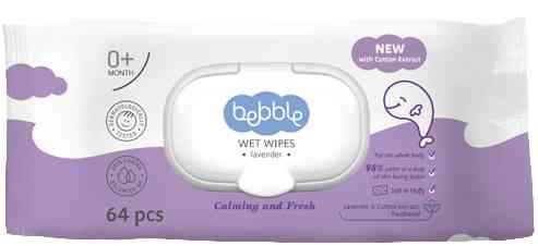 Влажные салфетки Wet Wipes Bebble с экстрактом лаванды 0+