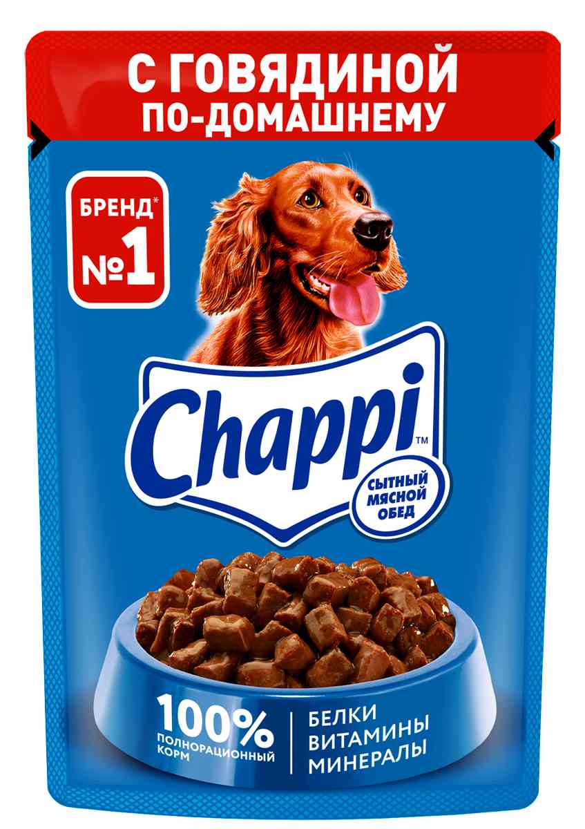 Влажный корм для собак Chappi говядина по-домашнему