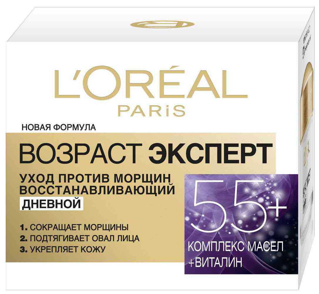 Крем для лица дневной восстанавливающий уход против морщин L'Oreal Paris Возраст эксперт 55+