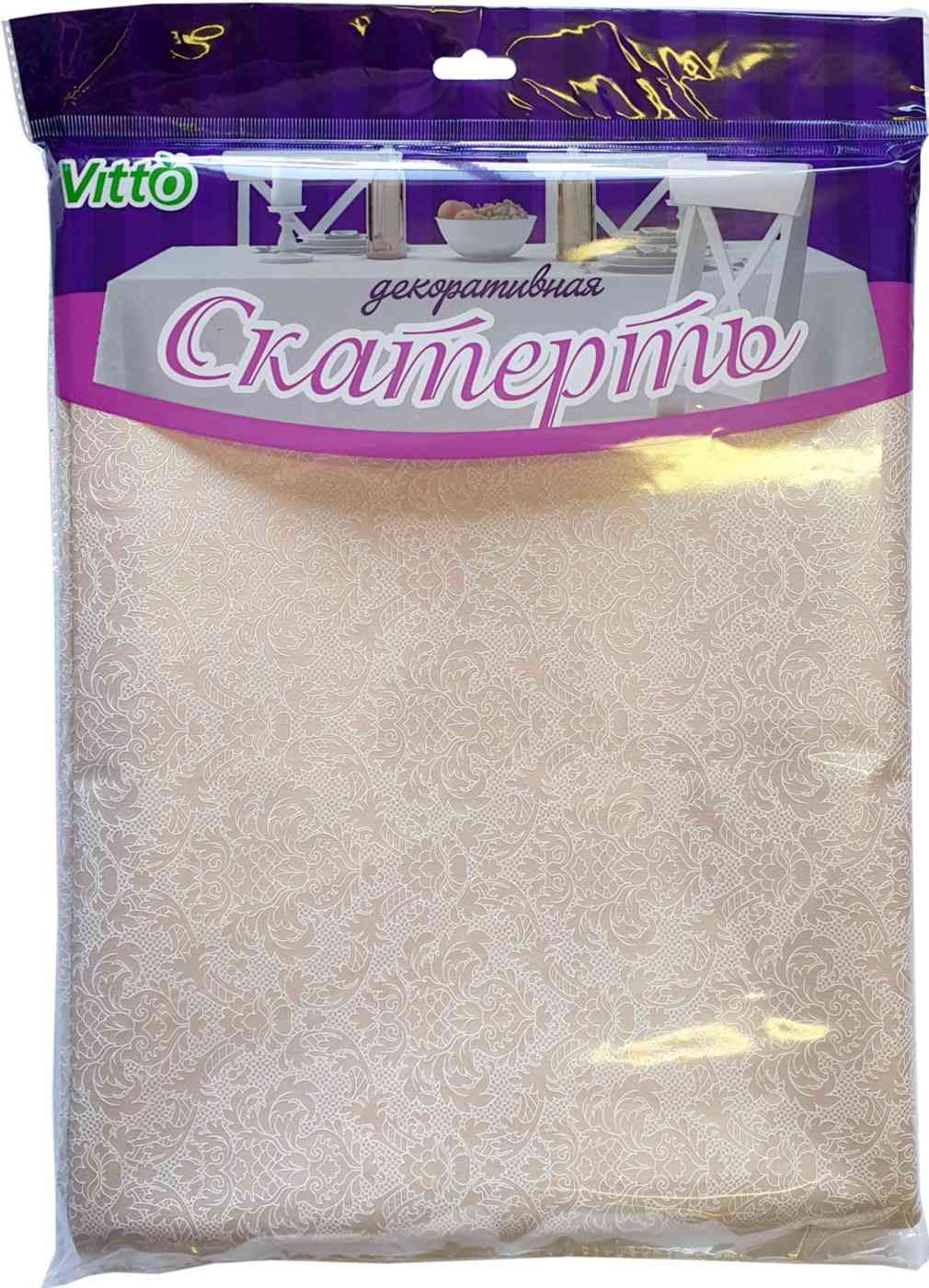 Скатерть Vitto Шёлк с узором ПВХ цвет: бежевый