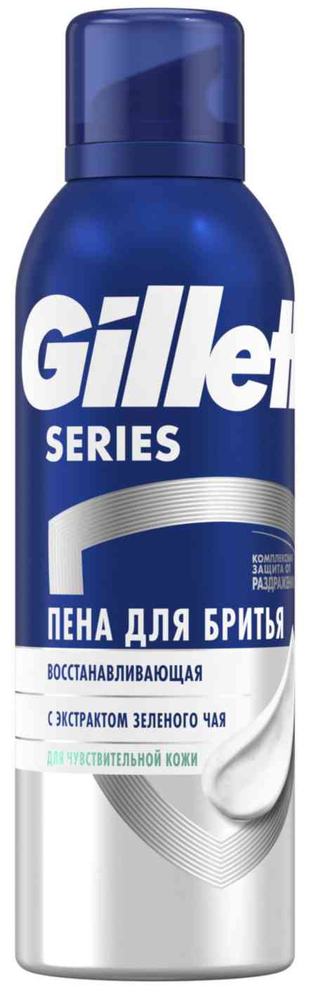 Пена для бритья восстанавливающая Gillette Series для чувствительной кожи с экстрактом зеленого чая