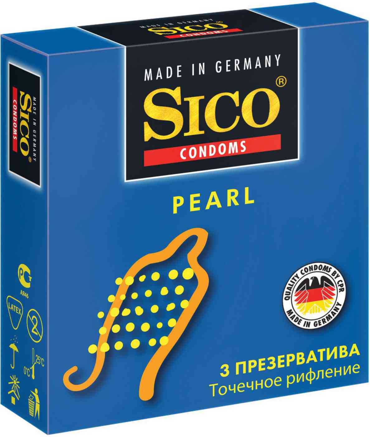 Презервативы с точечным рифлением Sico Pearl