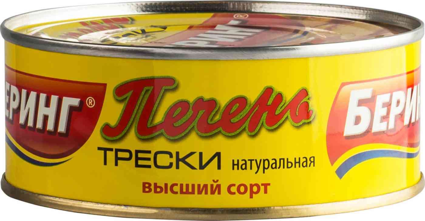 Печень тресковых рыб и трески Беринг