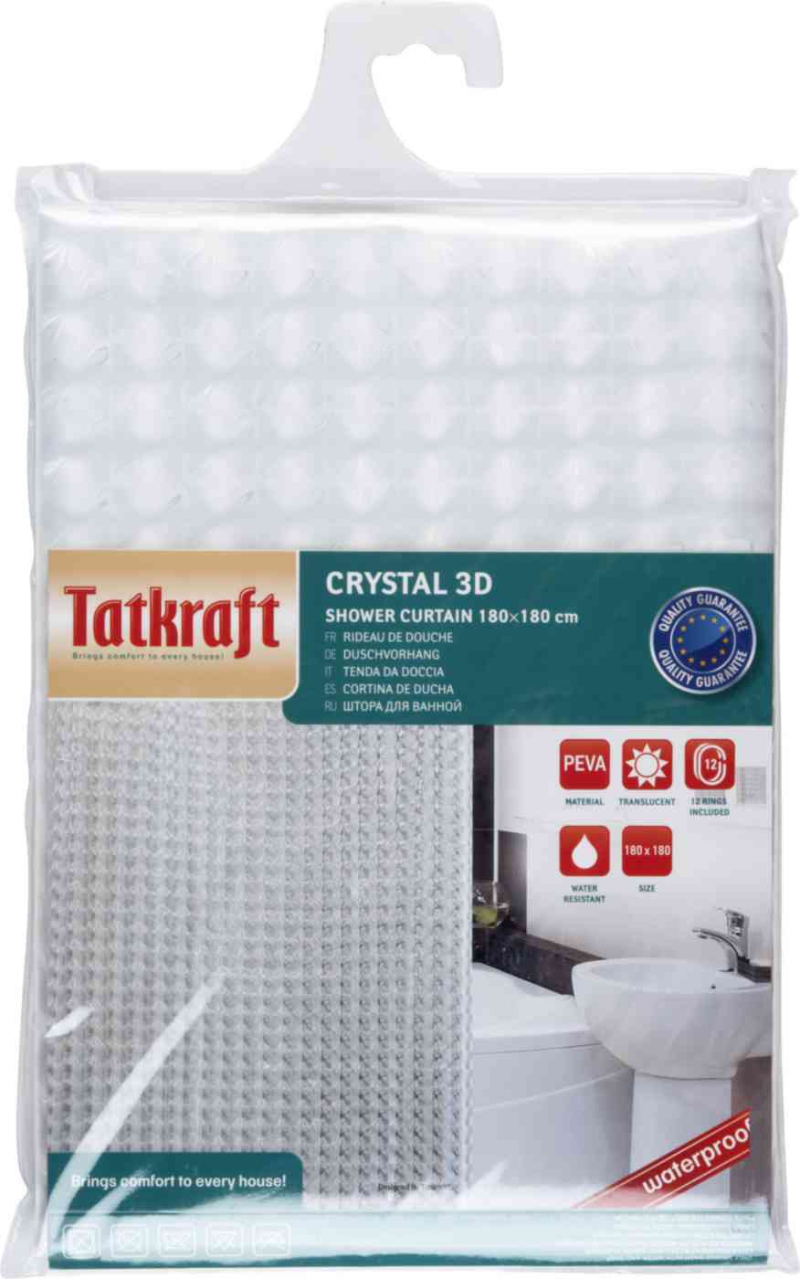 Штора для ванной комнаты Tatkraft Crystal 3D