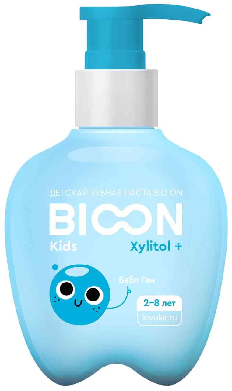 Зубная паста детская Bio on Kids бабл гам с ксилитом с 2 до 8 лет