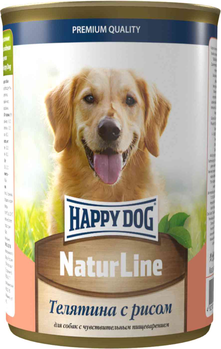 Влажный корм для собак с чувствительным пищеварением Happy Dog NaturLine телятина-рис