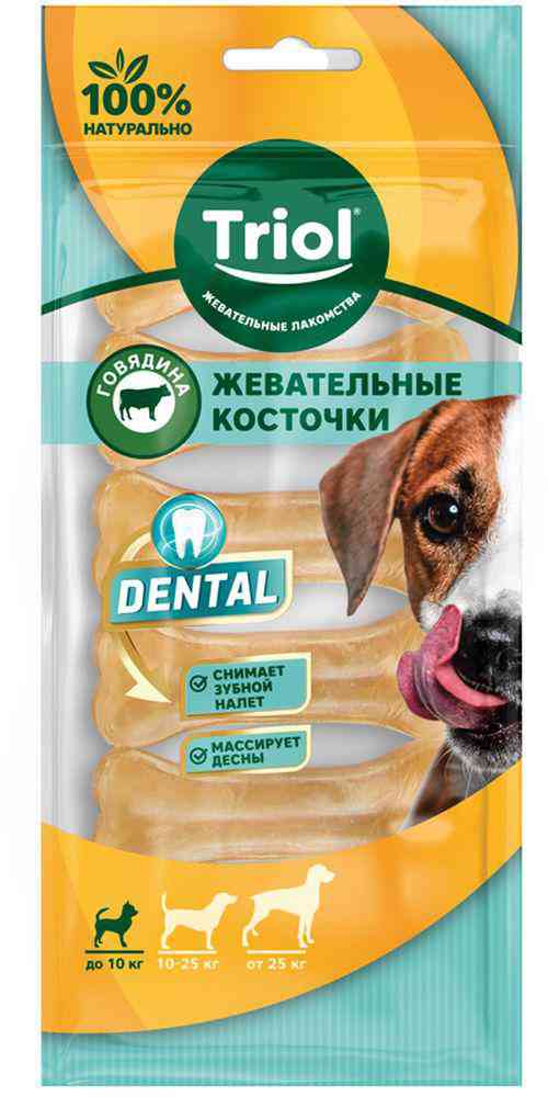 Лакомство для собак Triol Dental Косточки жевательные