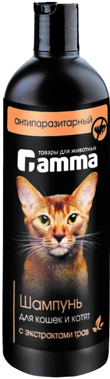 Шампунь для кошек и котят антипаразитный Gamma с экстрактами трав