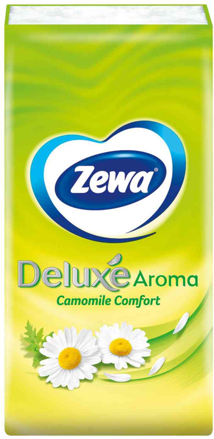 Платочки бумажные носовые Zewa Deluxe Ромашка 3 слоя