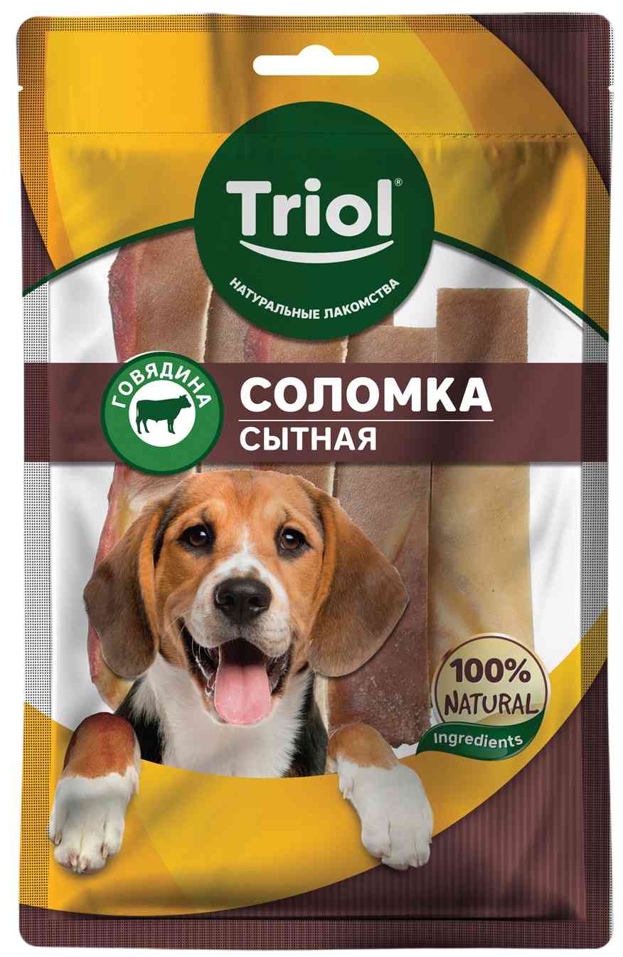 Лакомство для собак Triol Соломка сытная говядина