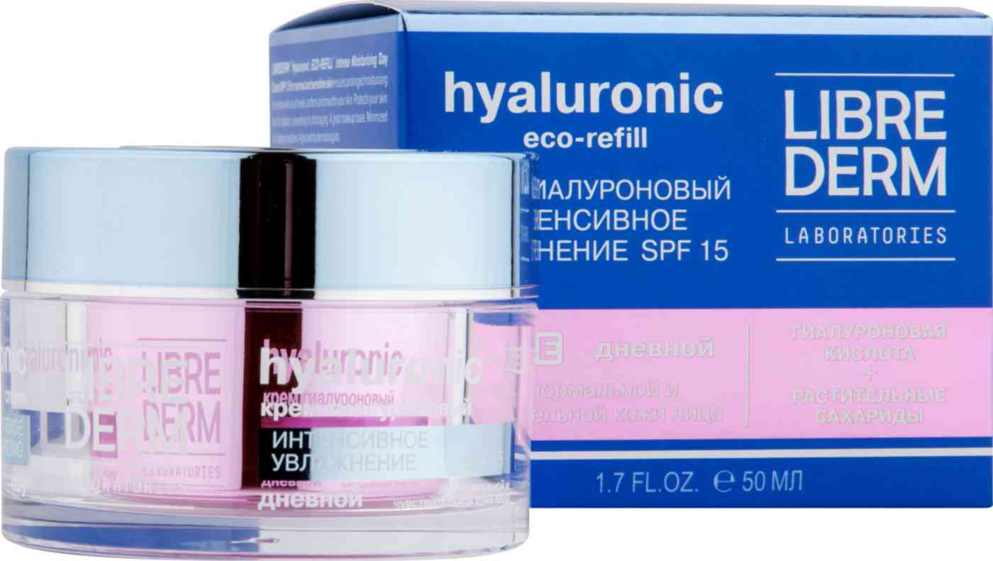 Крем для лица дневной Librederm Eco-refill Sense Гиалуроновый Интенсивное увлажнение SPF 15