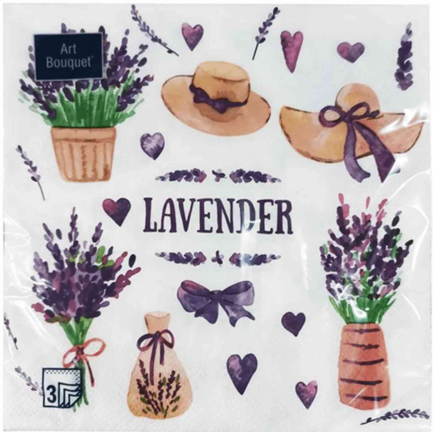 Салфетки декоративные Art Bouquet Прованс 3 слоя