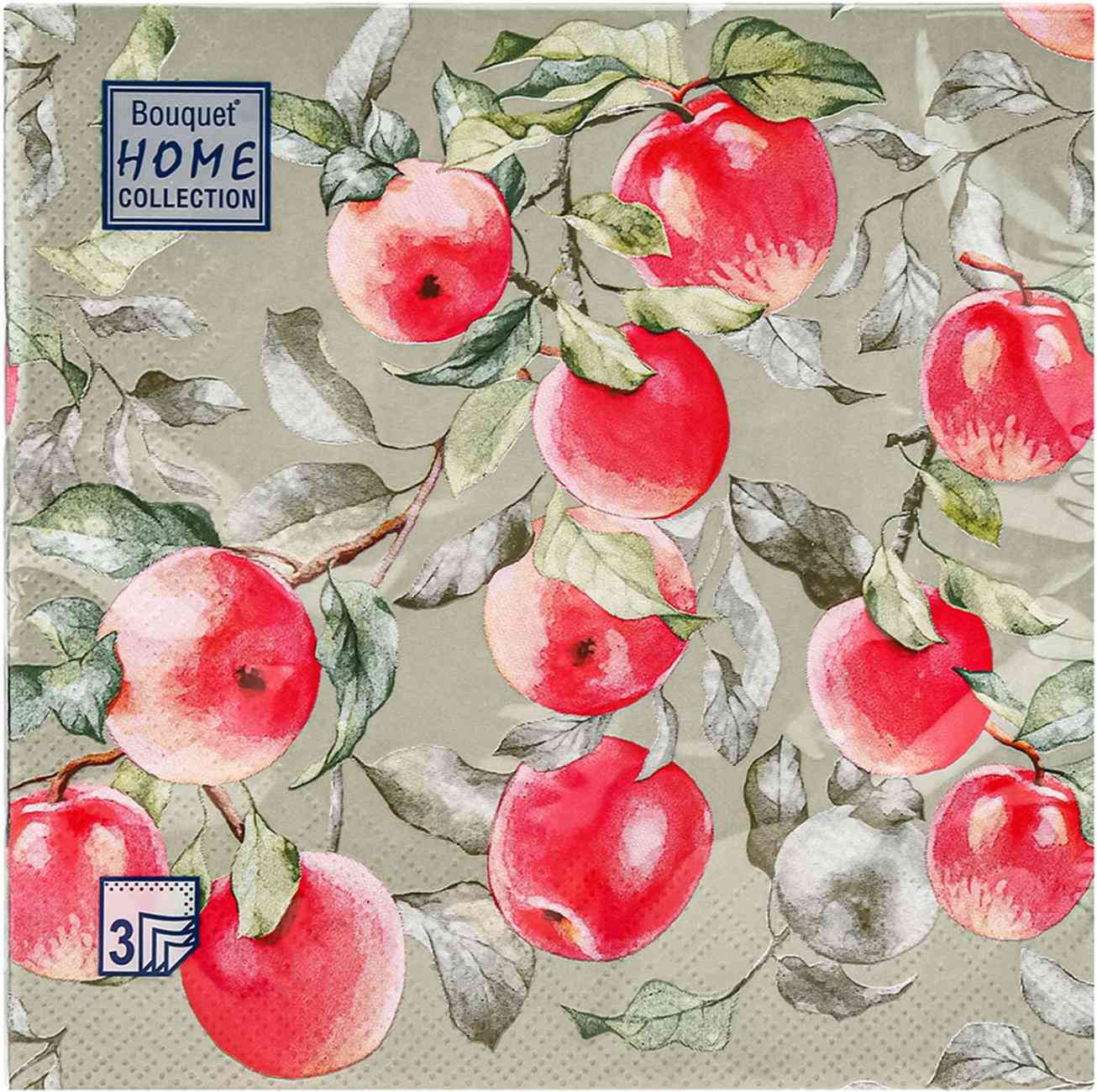 Салфетки декоративные Bouquet Home Collection Яблочки 3 слоя