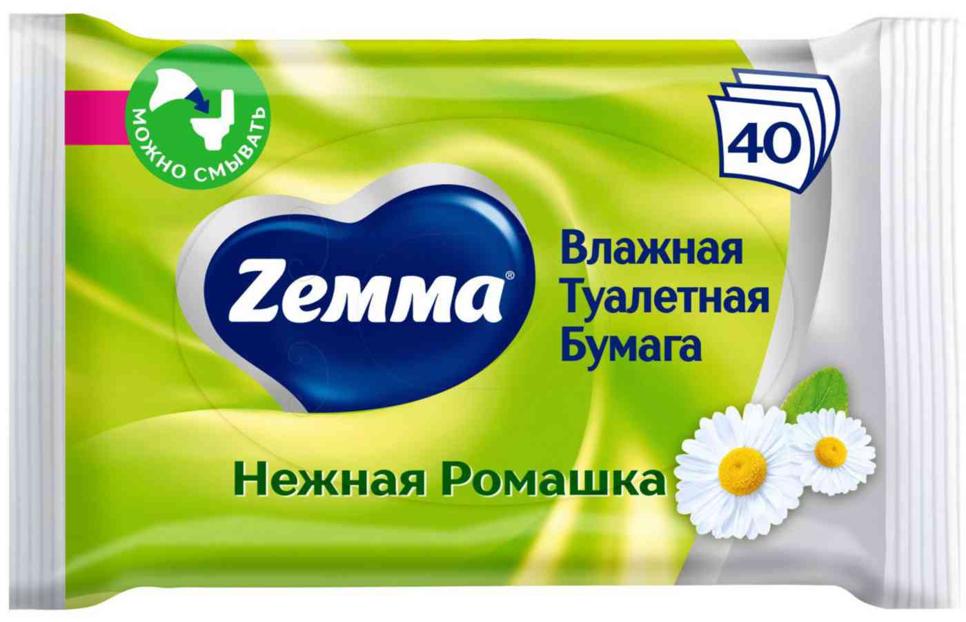 Туалетная бумага влажная Zemma Нежная ромашка