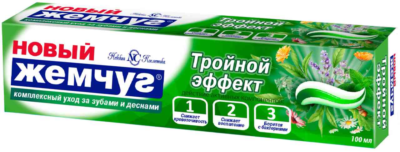 Зубная паста Новый жемчуг тройной эффект