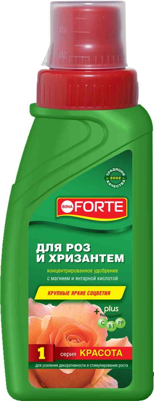 Удобрение концентрированное жидкое Bona Forte для роз и хризантем