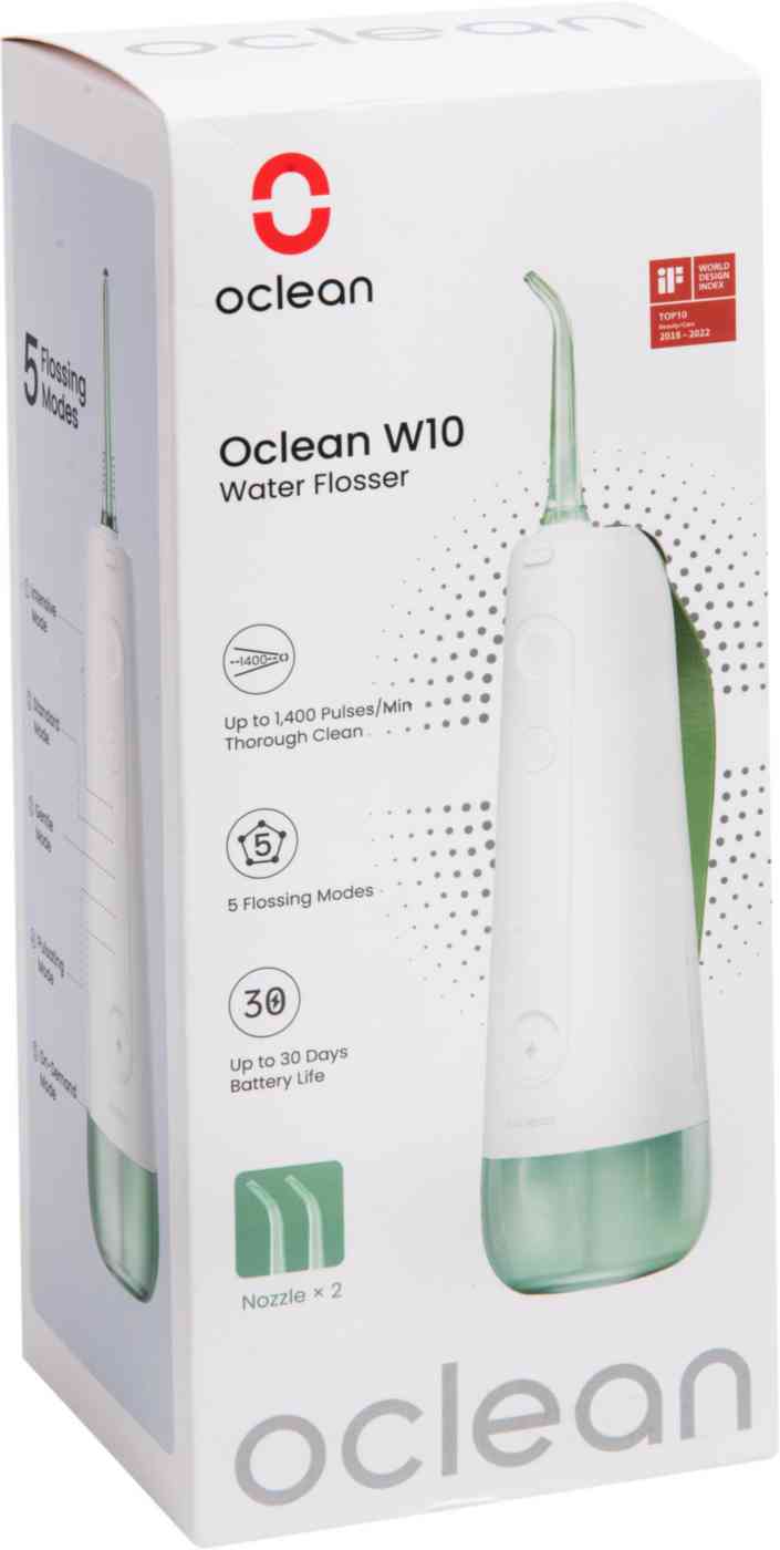 Ирригатор Oclean W10 с 2 насадками зеленый