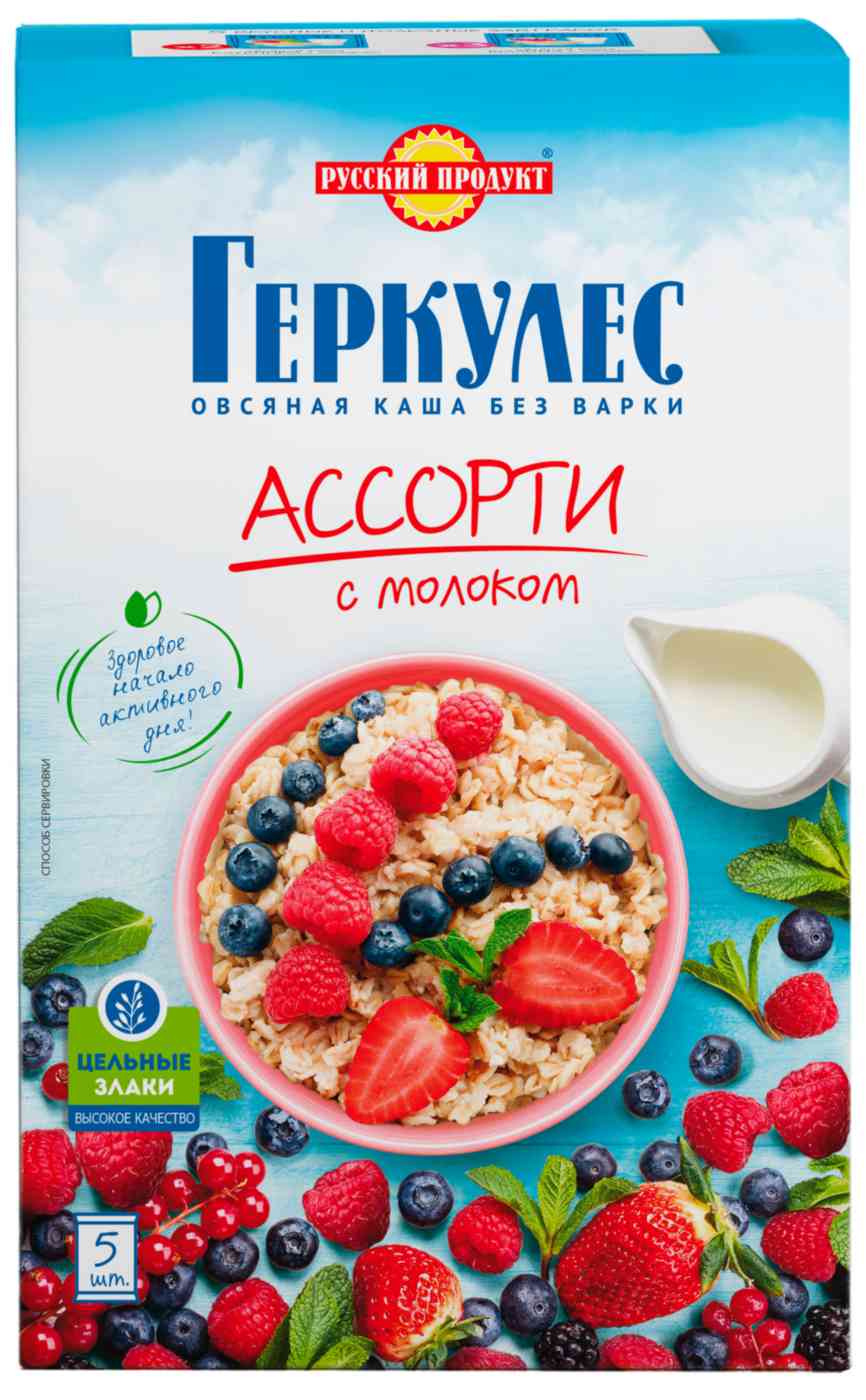 Овсяная каша Русский продукт Ассорти с молоком