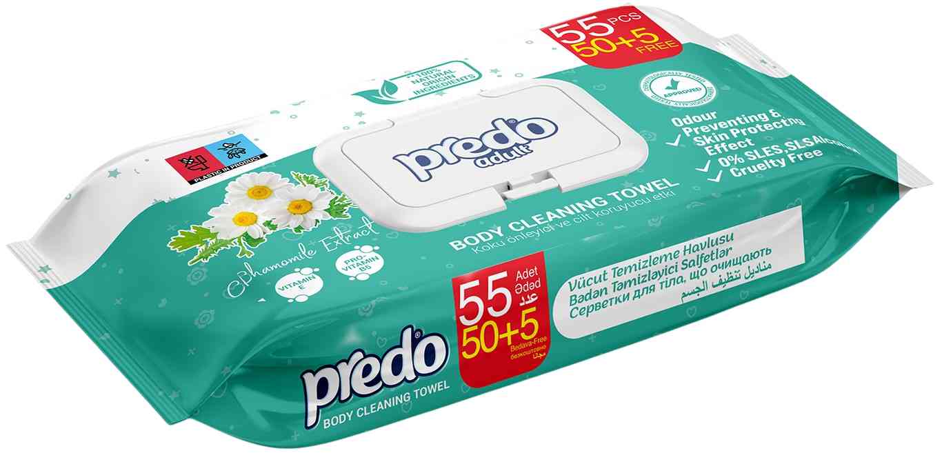 Влажные салфетки для тела Predo Adult